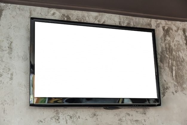 Televisor de gran formato con la pantalla en blanco